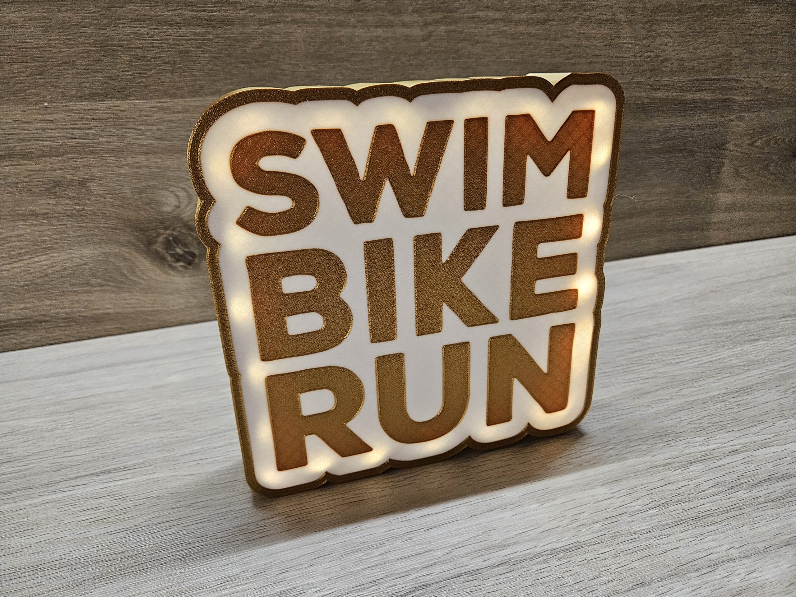 Swim Bike Run Lightbox – sportliche Triathlon Deko mit optionaler Beleuchtung – Bild 2