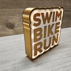 Swim Bike Run Lightbox – sportliche Triathlon Deko mit optionaler Beleuchtung