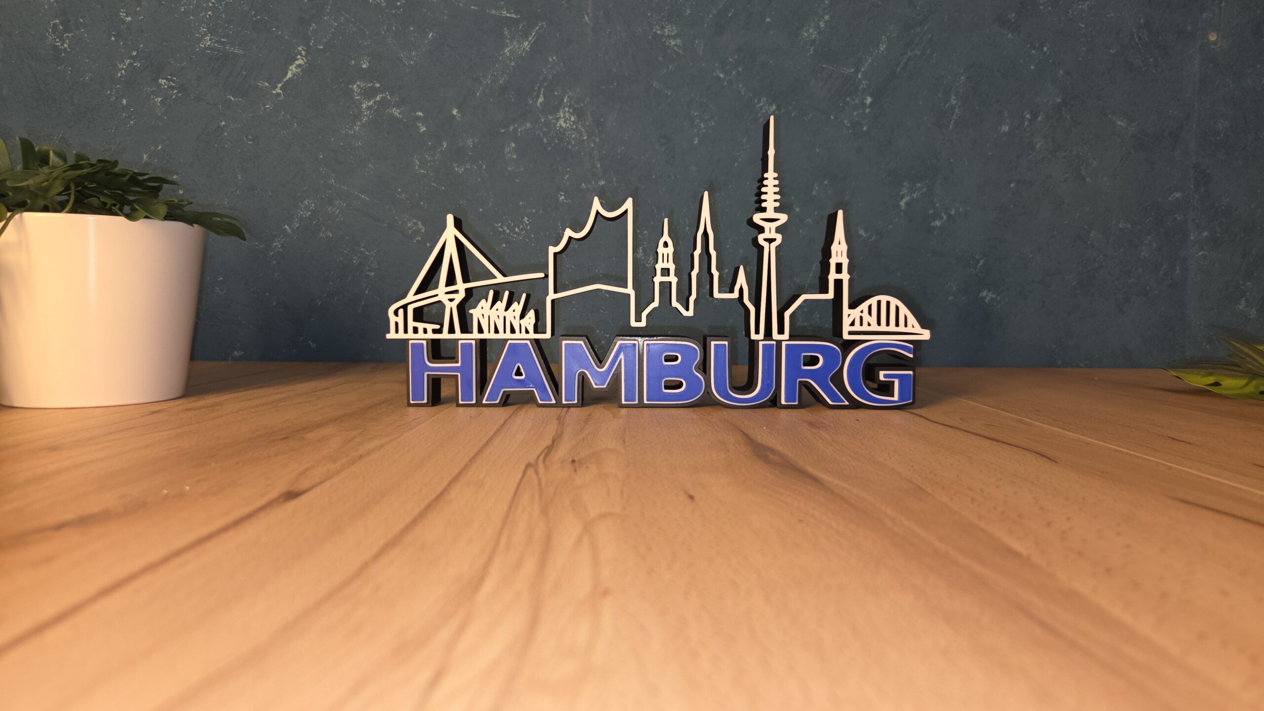Hamburg Skyline Deko – Hansestadt Hamburg Silhouette mit norddeutschem Flair – Bild 6