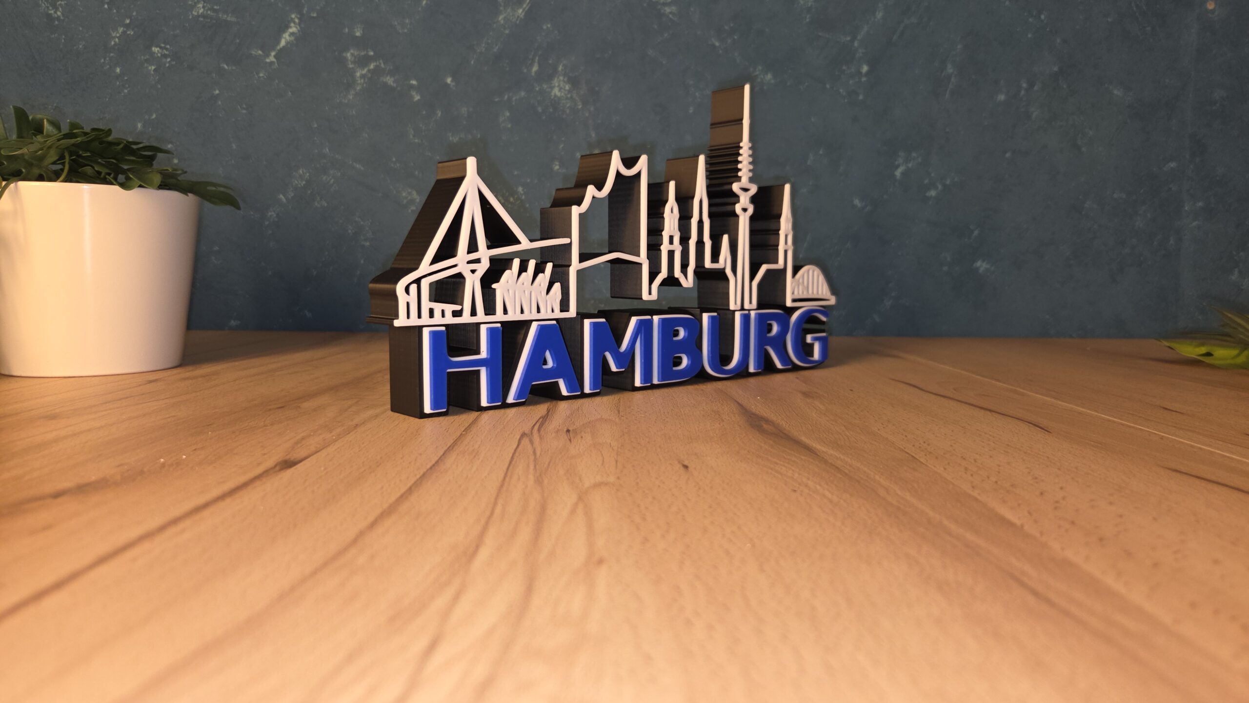Hamburg Skyline Deko – Hansestadt Hamburg Silhouette mit norddeutschem Flair – Bild 4