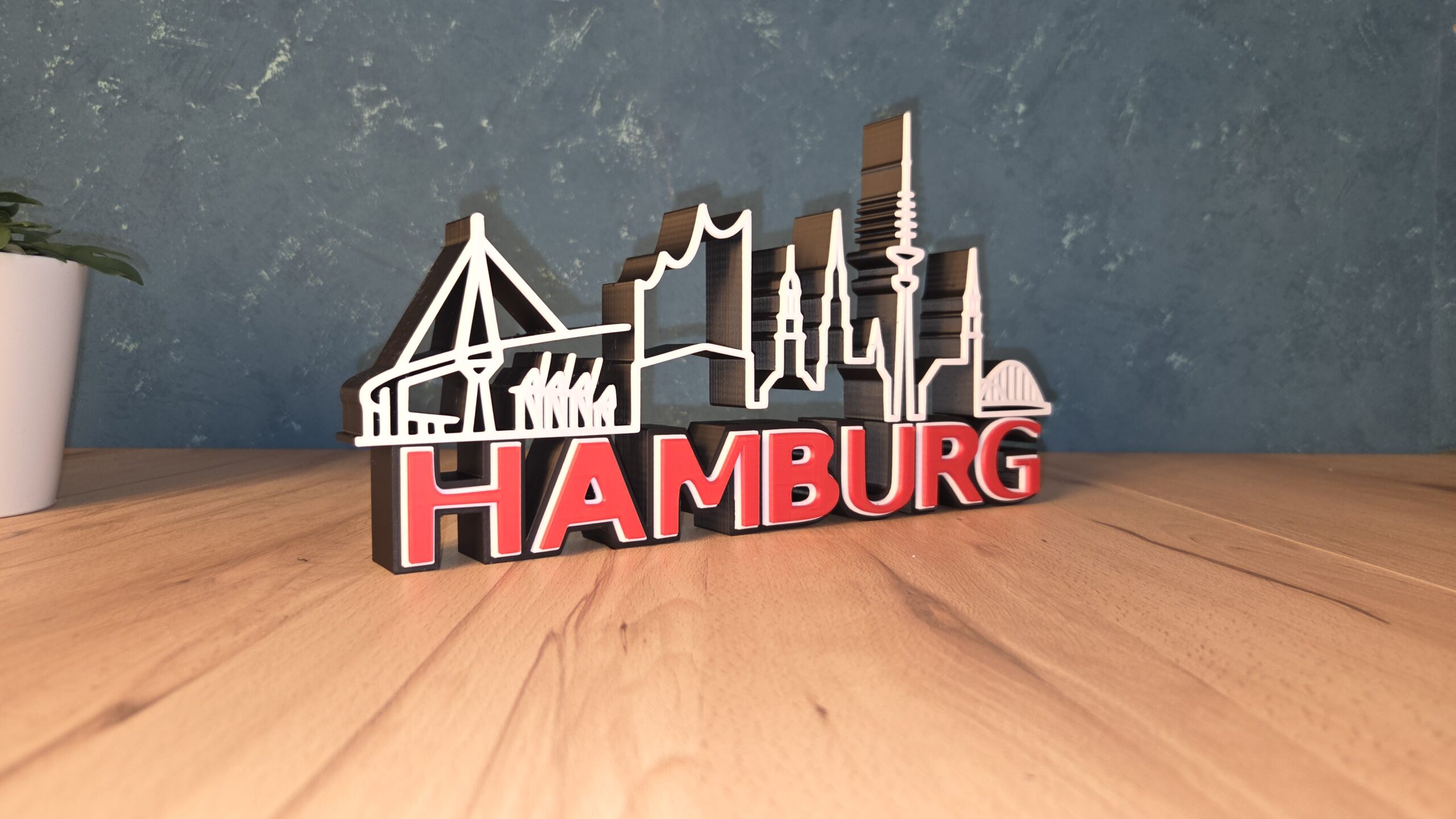 Hamburg Skyline Deko – Hansestadt Hamburg Silhouette mit norddeutschem Flair – Bild 3