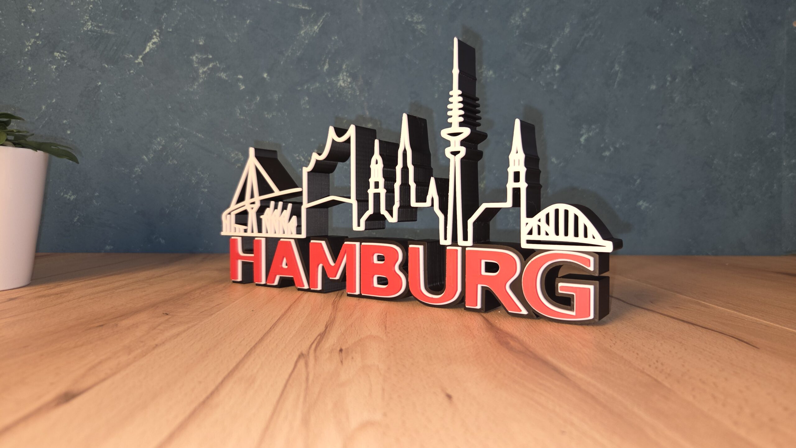 Hamburg Skyline Deko – Hansestadt Hamburg Silhouette mit norddeutschem Flair – Bild 5