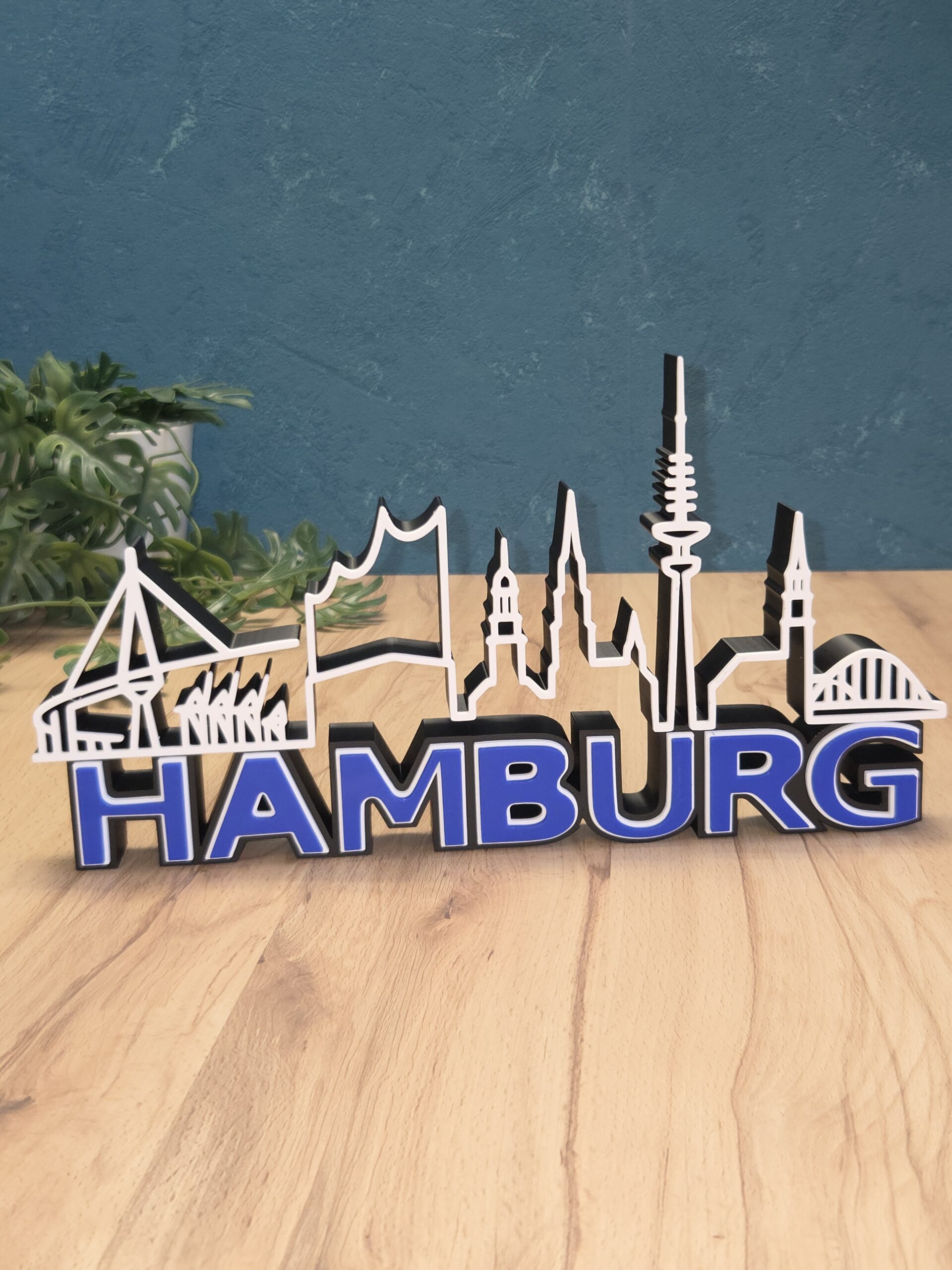 Hamburg Skyline Deko – Hansestadt Hamburg Silhouette mit norddeutschem Flair – Bild 7
