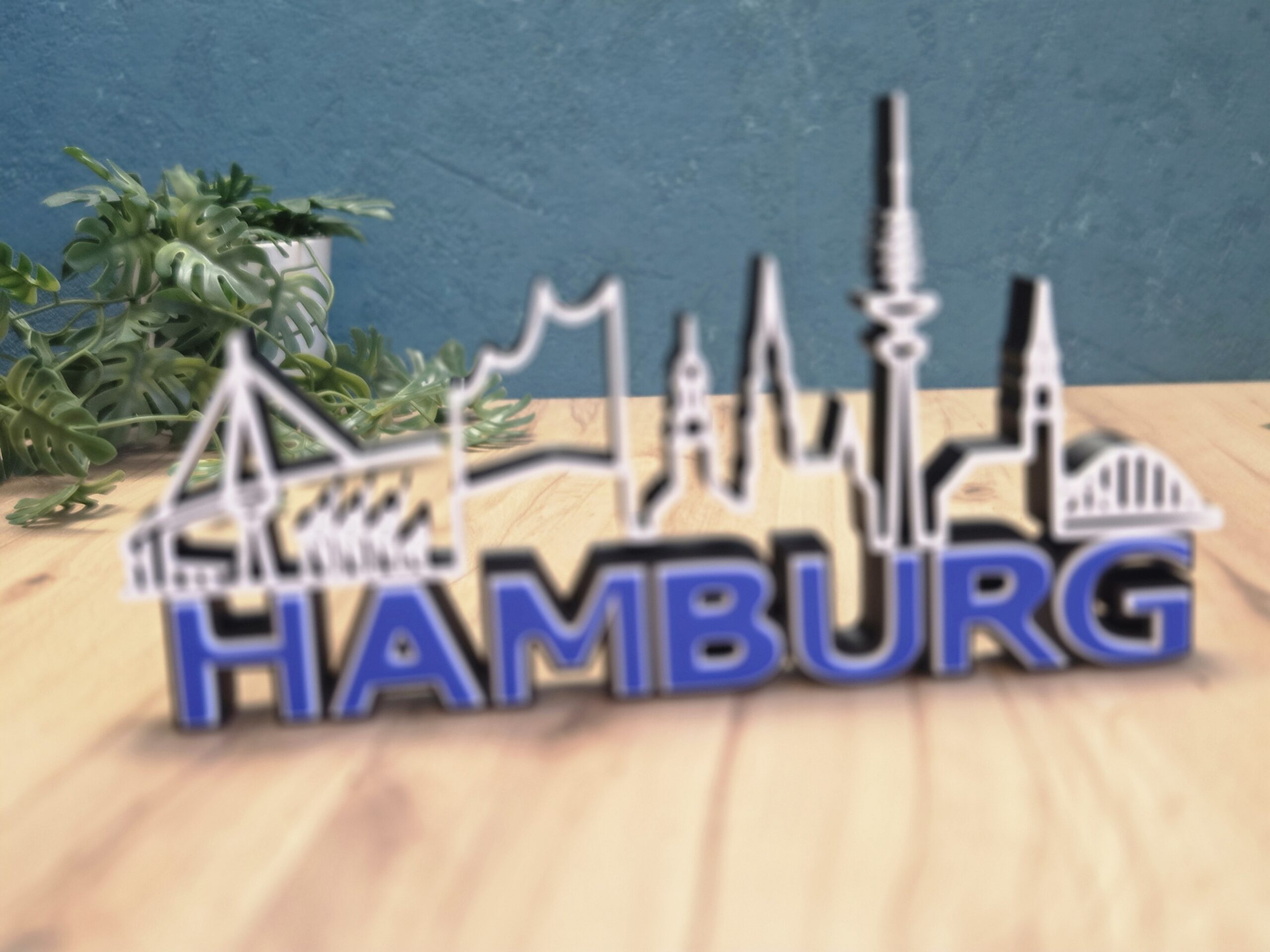Hamburg Skyline Deko – Hansestadt Hamburg Silhouette mit norddeutschem Flair – Bild 2