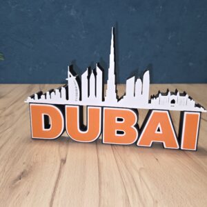 Dubai Skyline Deko – moderne Stadt Silhouette mit ikonischer Architektur