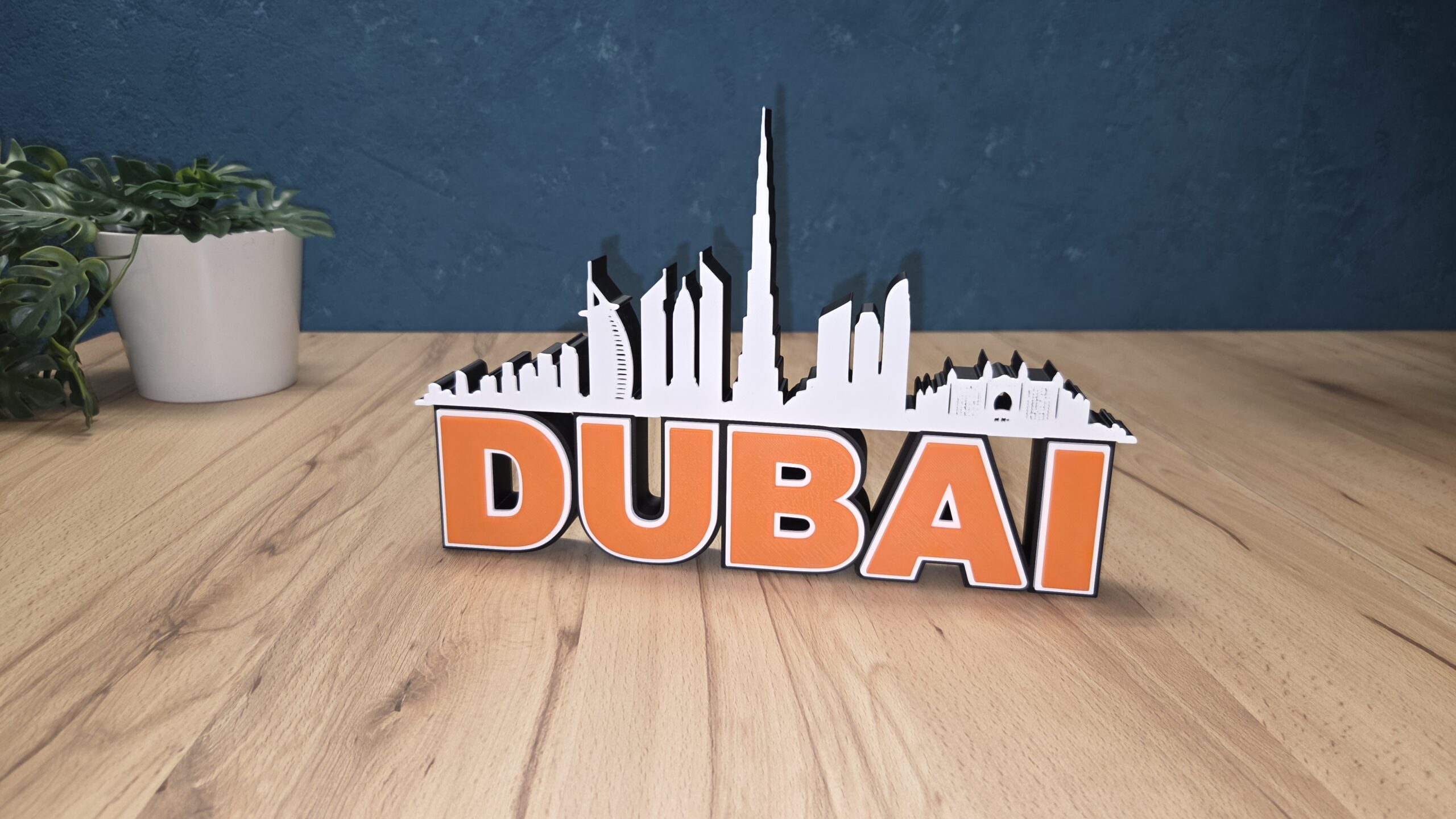 Dubai Skyline Deko – moderne Stadt Silhouette mit ikonischer Architektur