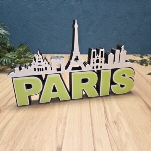 Paris Skyline Deko – moderne Stadt Silhouette als Wohnaccessoire