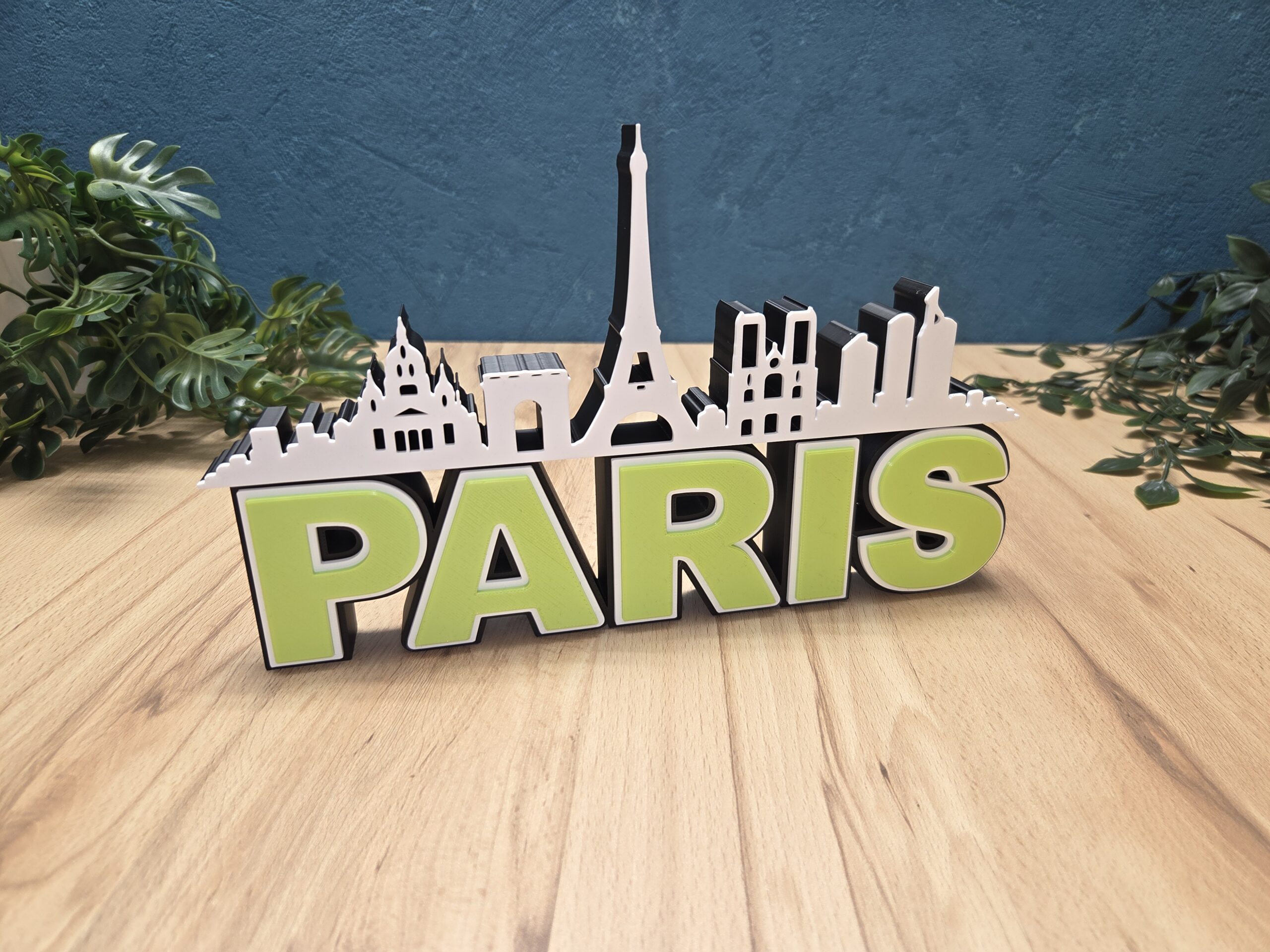 Paris Skyline Deko – moderne Stadt Silhouette als Wohnaccessoire